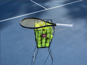 Tennis racket and tennis balls