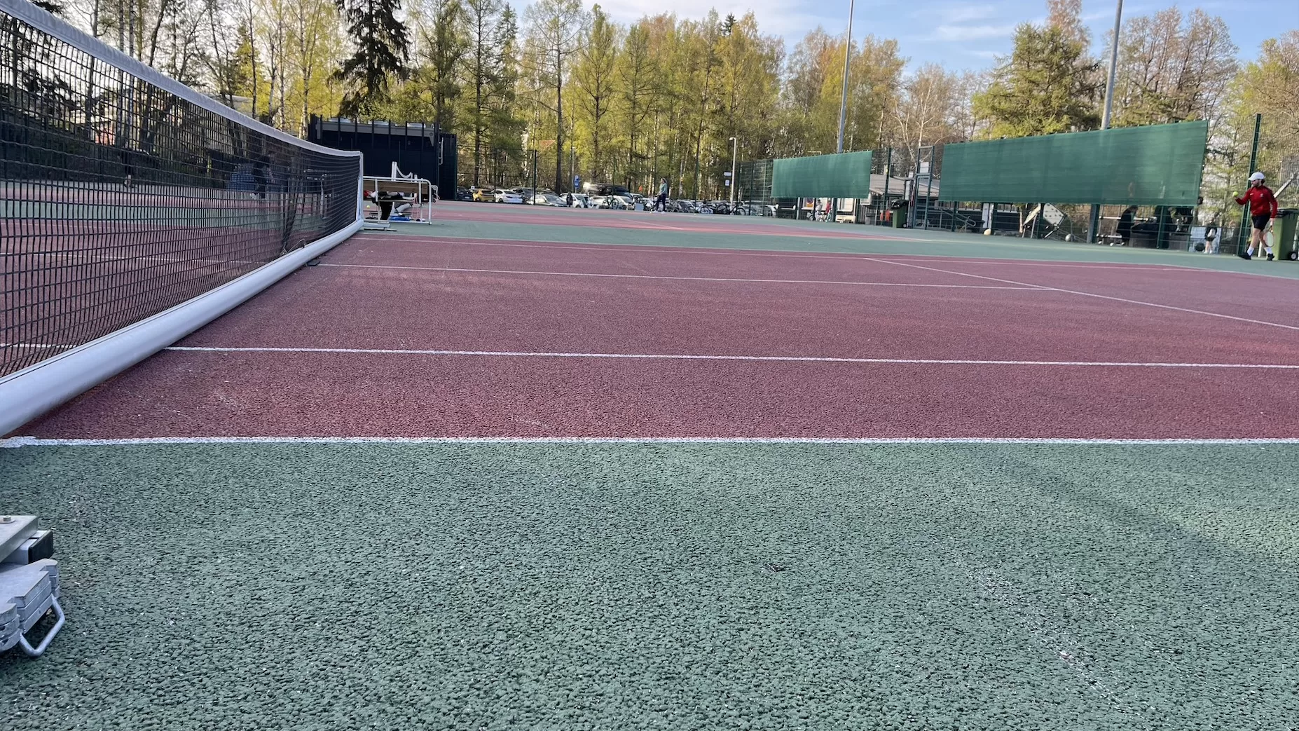 Tennis Asphalt outdoor court in the summer