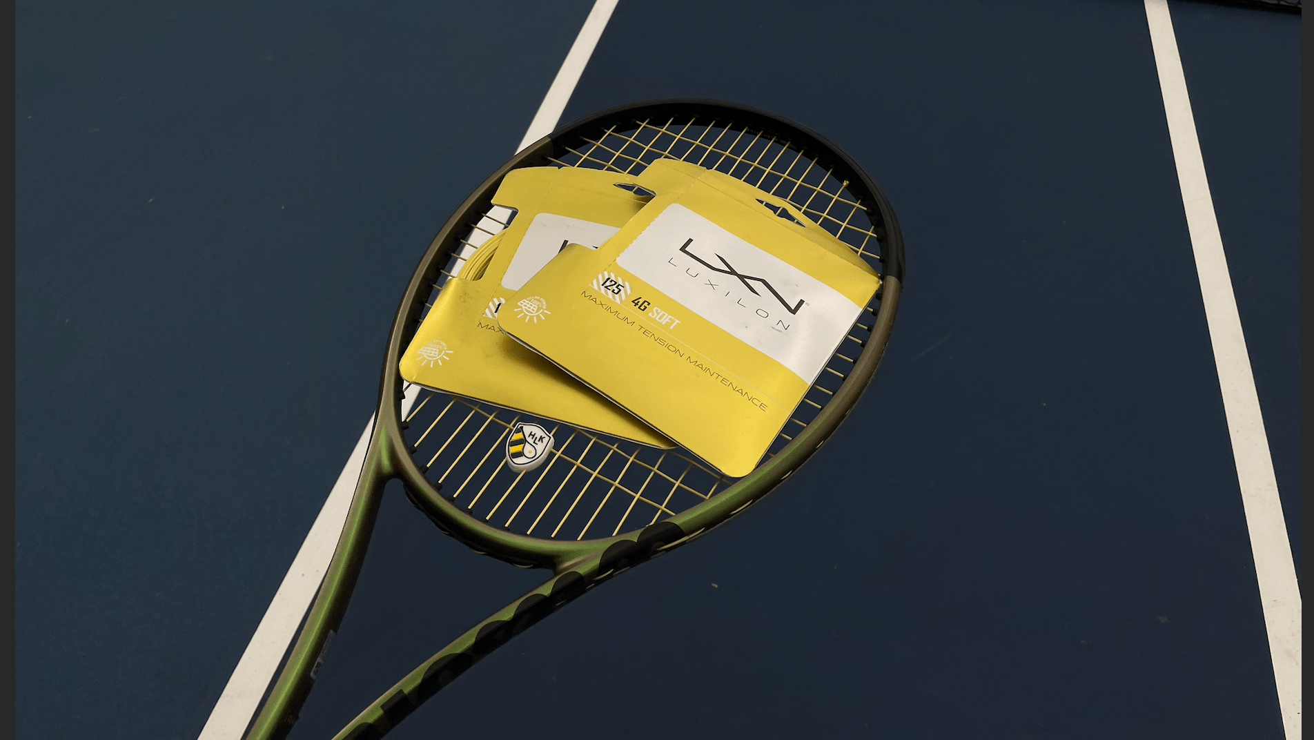 Luxilon 4g soft jännesettejä tennismailan päällä